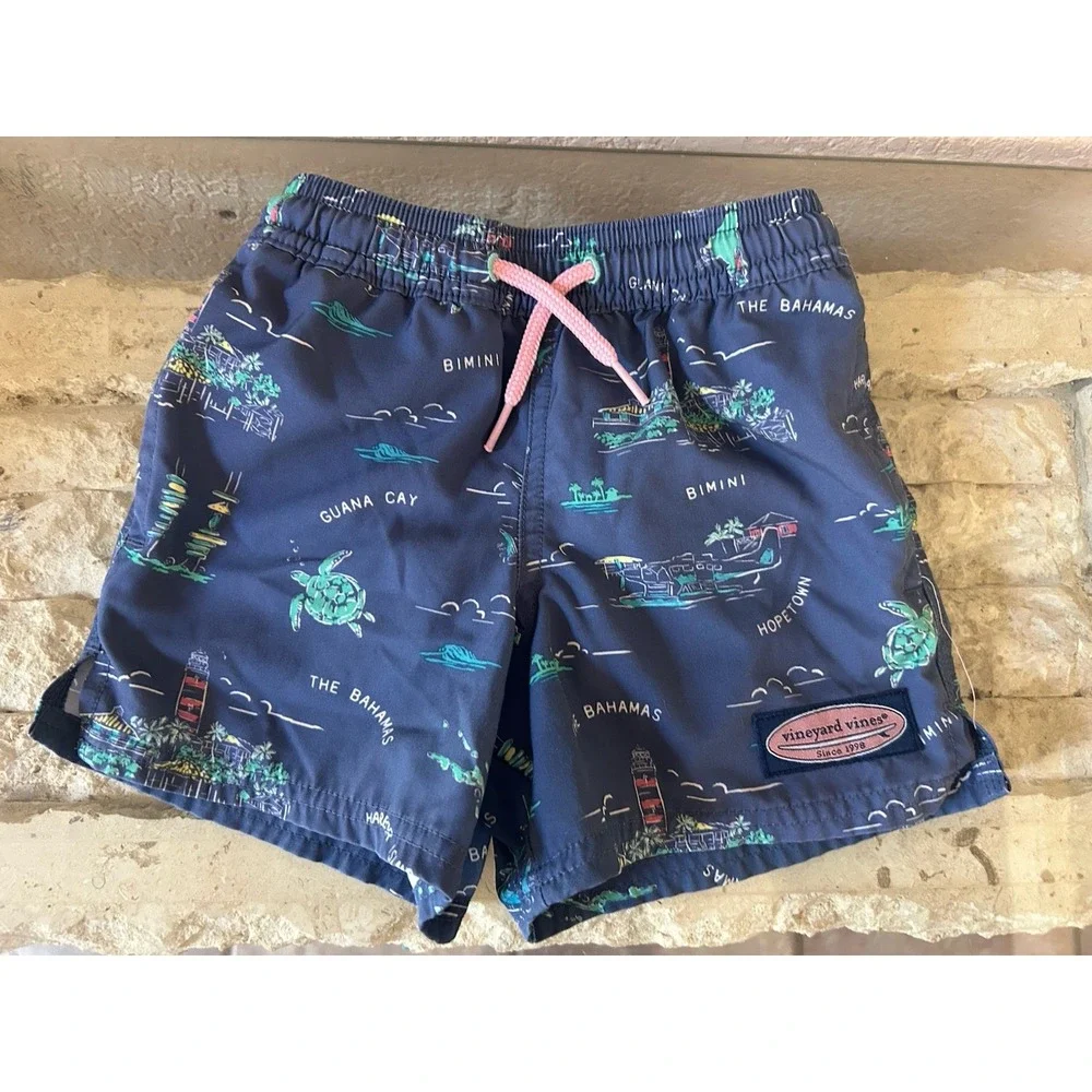 Toddler Boy's Size 2T Vineyard Vines Swimsuit Swim Trunk Drawstring